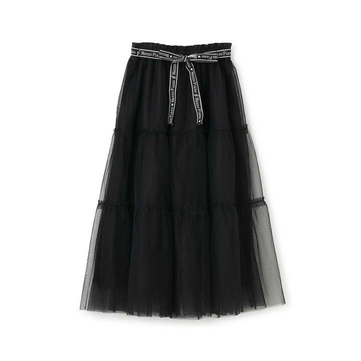 Musical Note Pattern Frill Tulle Skirt♪,, medium