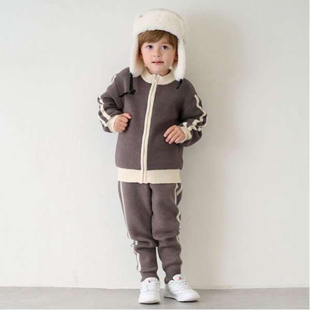 Knit Track Pants,Beige, large image number 10