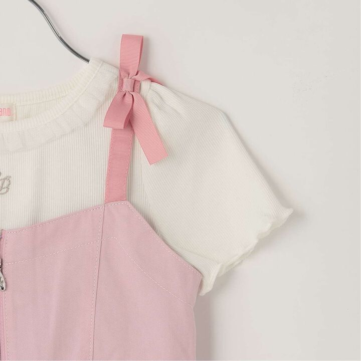 Ballet Embroidered Camisole Dress & Short-Sleeve T-Shirt Set,Pink, medium image number 8