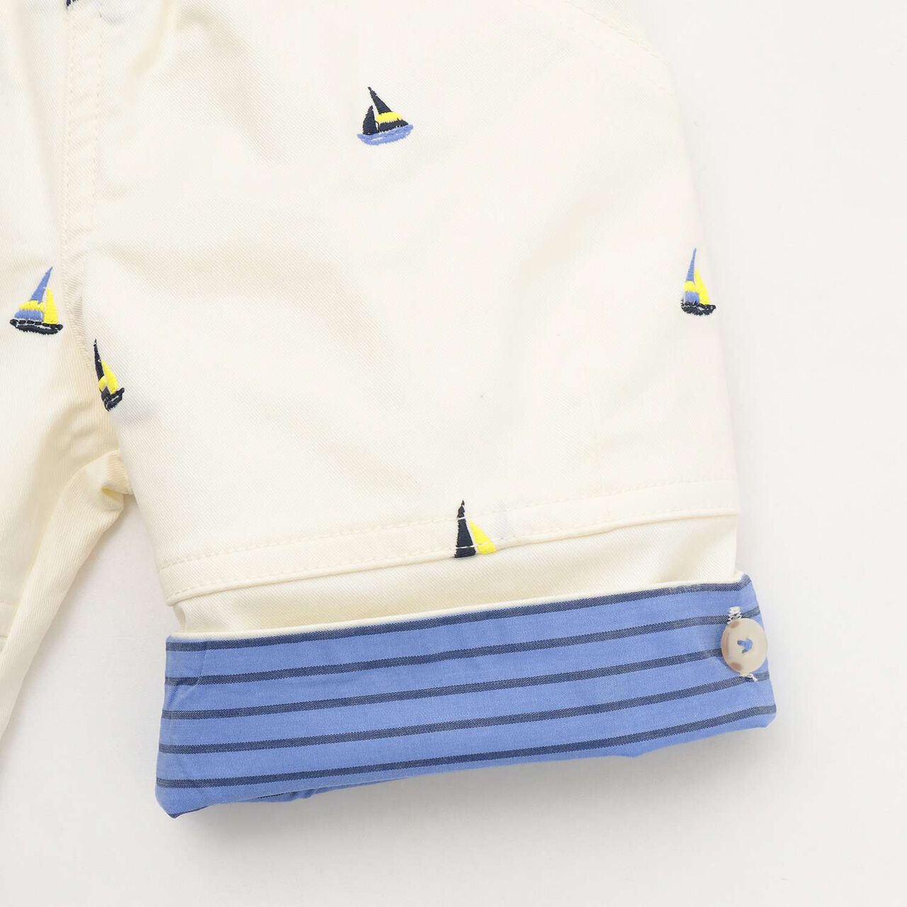 Yacht Embroidery Half Pants,Pearl white, large image number 6