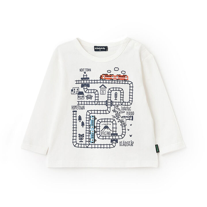 [Restock] Train Map Print Long-Sleeve T-Shirt,Off white, medium image number 0