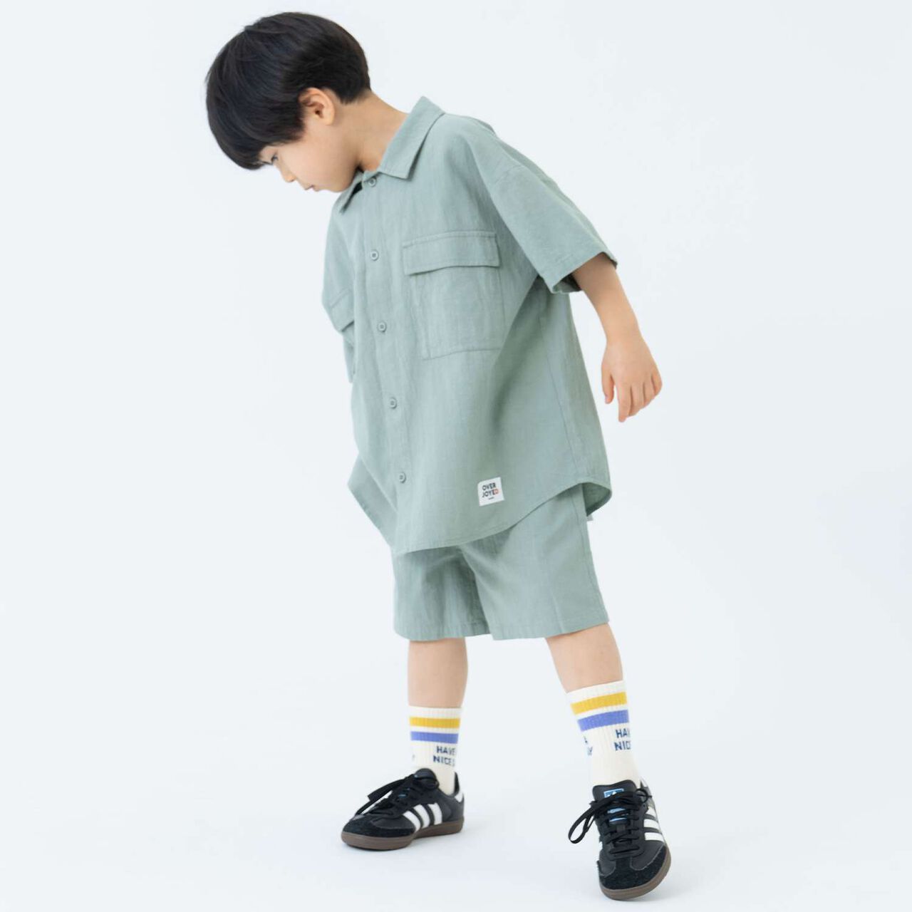 Wide Silhouette Outfit Set,Green, large image number 11