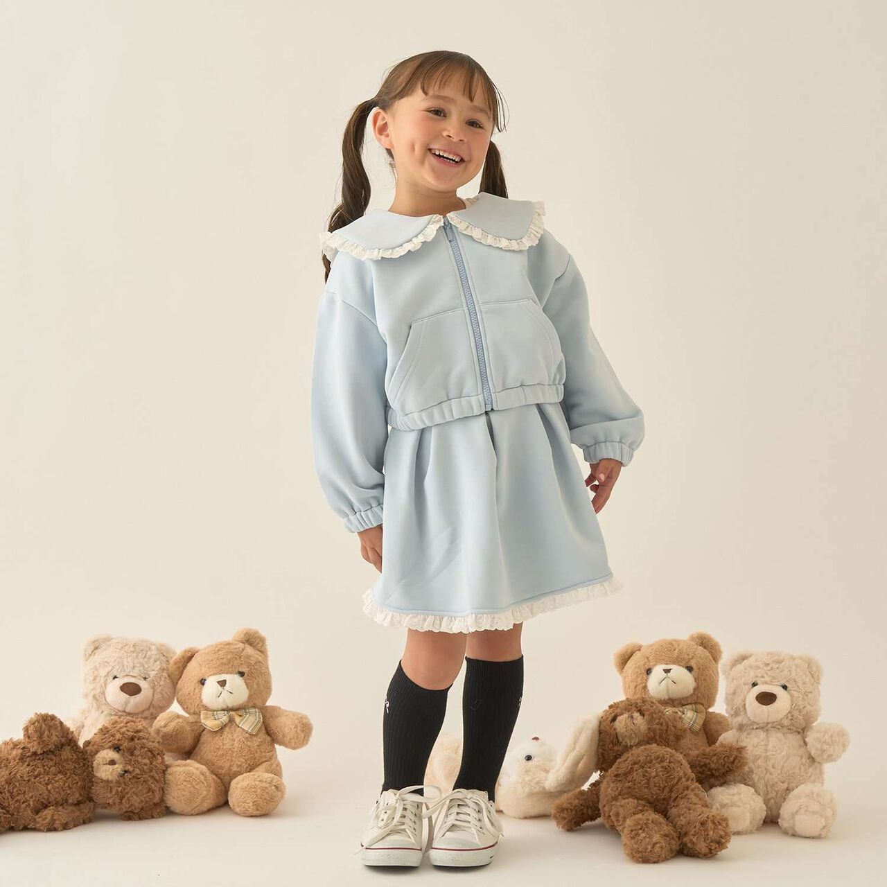 [Lycee Mine Ballet Series] Coordinatable Setup Sailor Collar Full-Zip Sweatshirt,Light blue, large image number 24