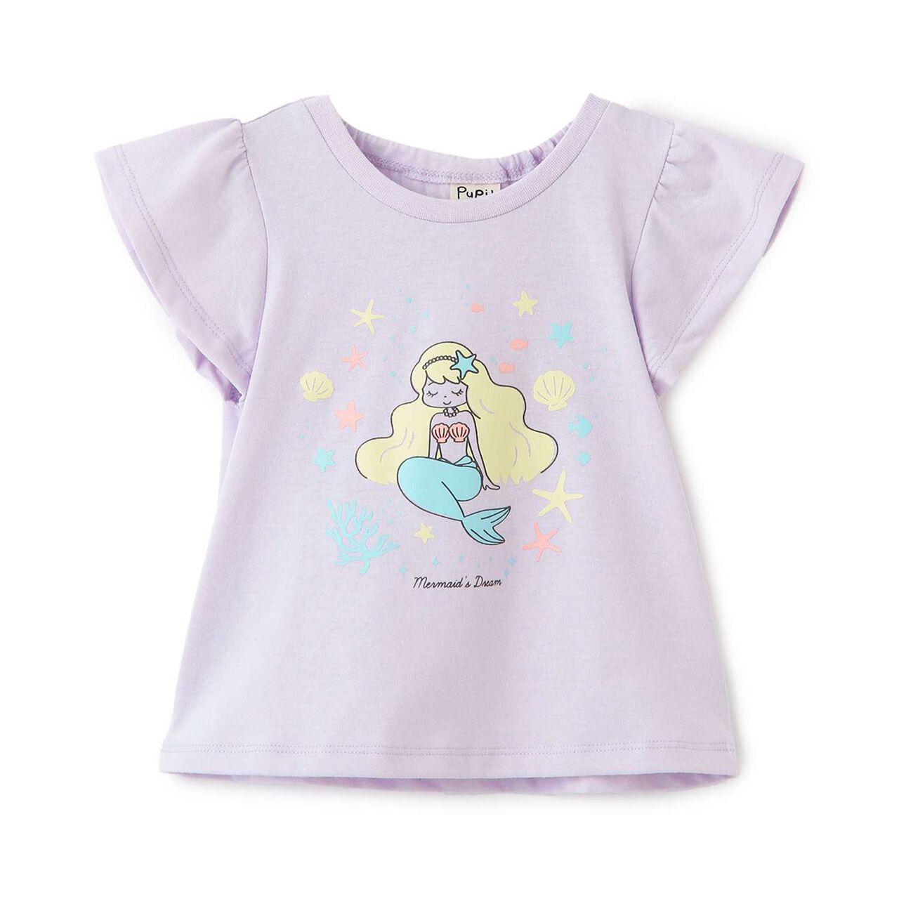 Mermaid Motif T-Shirt,Lavender, large image number 9