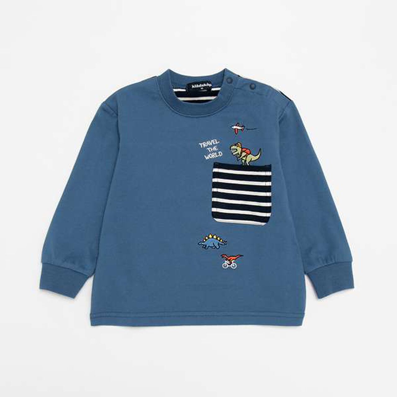 Dinosaur Long-Sleeve T-Shirt with Pocket,Mustard, large image number 9