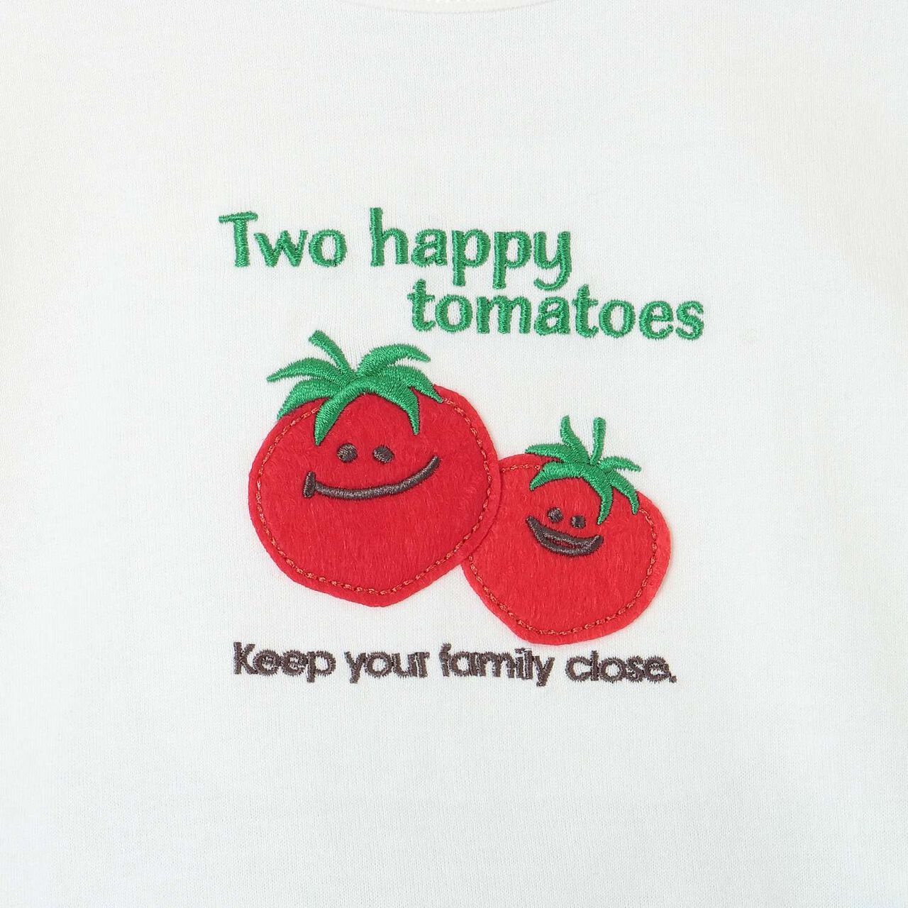Tomato Appliqu&eacute; Short Sleeve T-Shirt Outfit Set,Off white, large image number 5