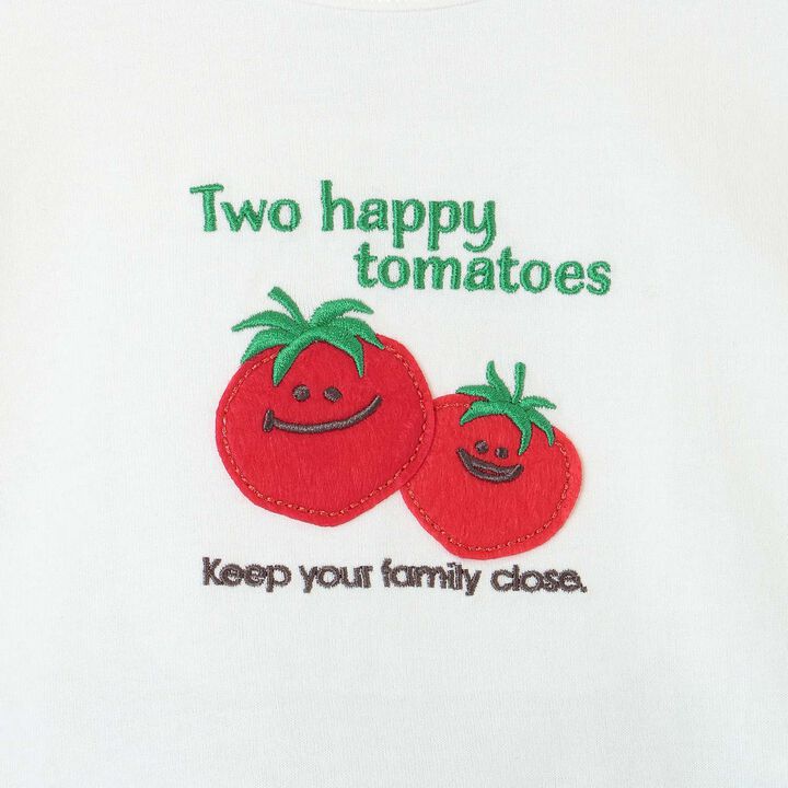 Tomato Appliqu&eacute; Short Sleeve T-Shirt Outfit Set,Off white, medium image number 5