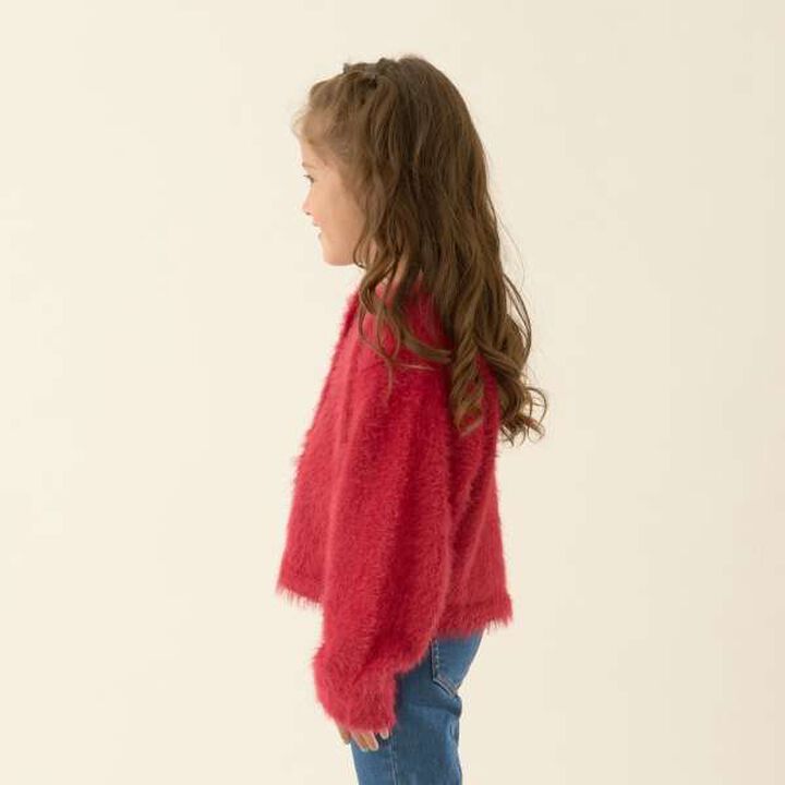 Shaggy Knit Cardigan,Red, medium image number 18