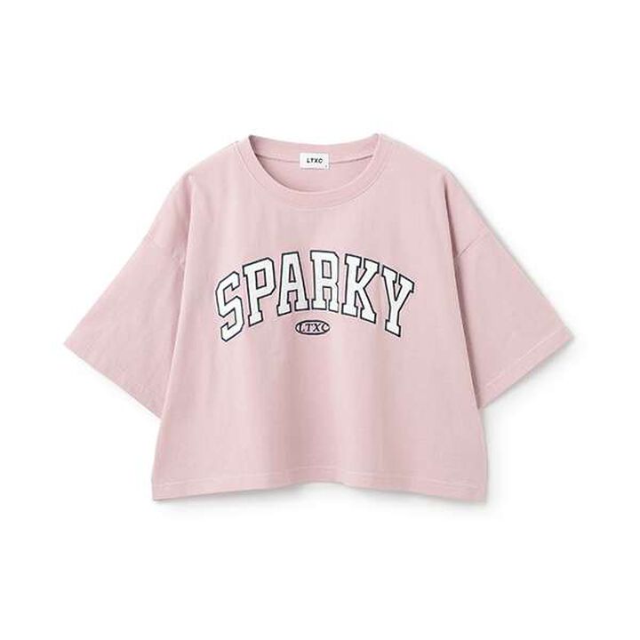 Logo Assorted Appliqué Half T-shirt,Sax blue, medium image number 4