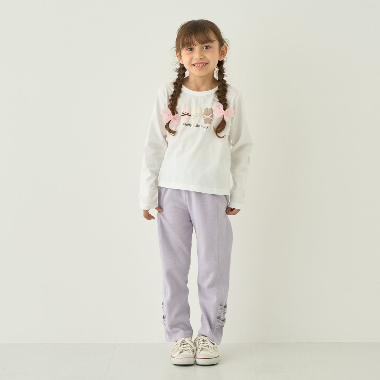 [Muteki T] Cotton 100% Stain-Resistant UV Quick-Dry Puffed Print Ribbon T-Shirt for Girls Kids,Blue gray, large image number 1