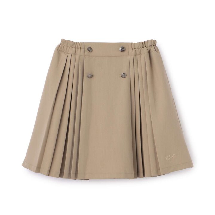 Button Pleated Skirt-Pants,Gray, medium image number 10