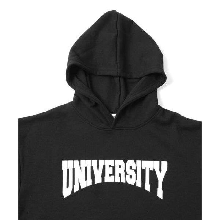 Fleece College Print Parka,Black, medium image number 3