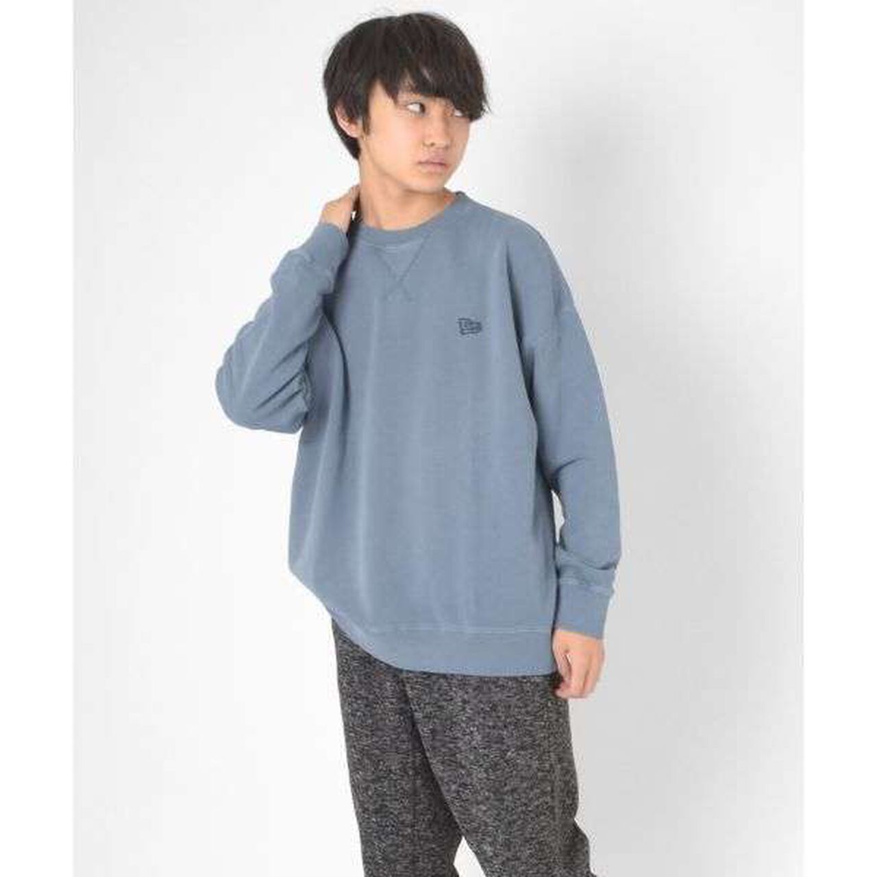 Fleece Pigment Big Sweatshirt,Deep red, large image number 21