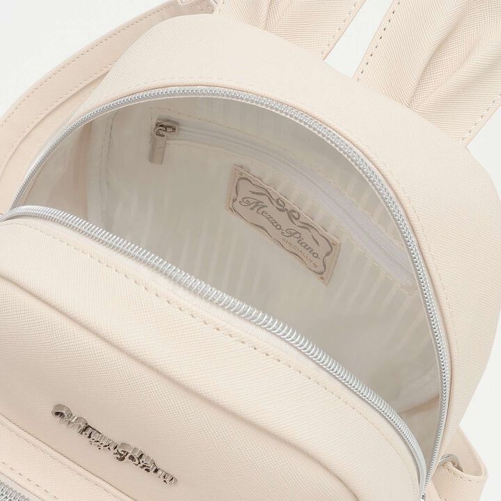 Bunny Ear Lace-up Faux Leather Backpack,Ivory, medium image number 11