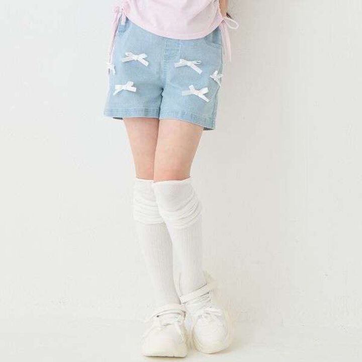 Ribbon Denim Shorts,, medium