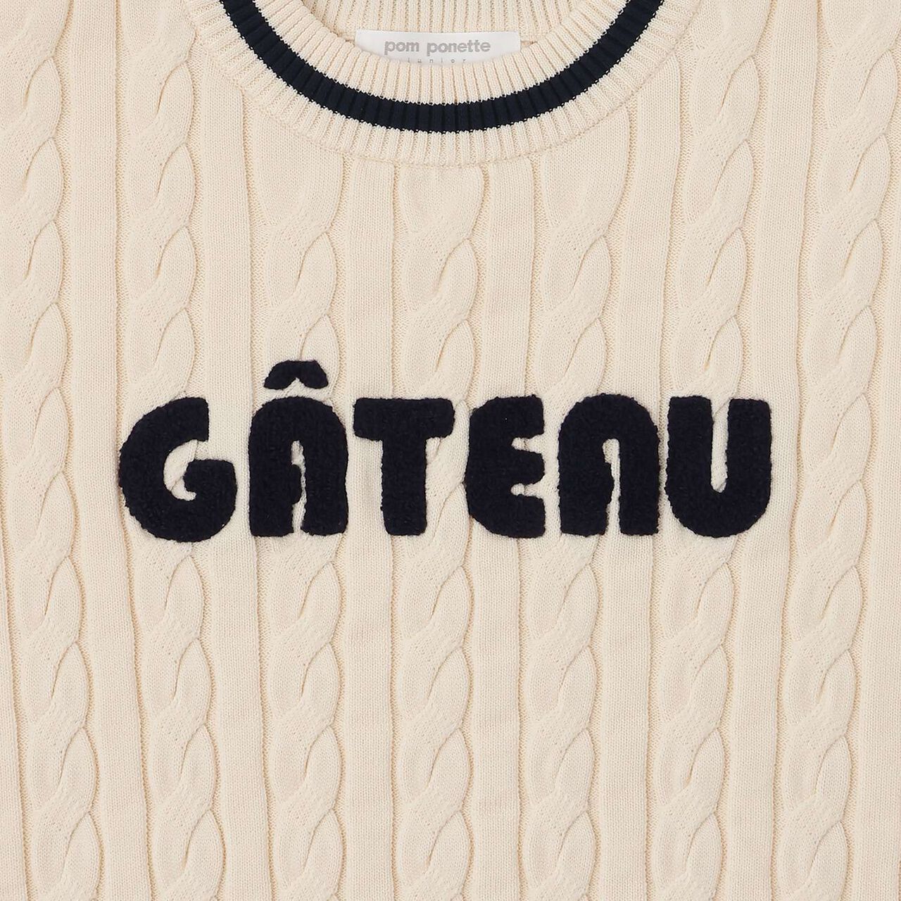 Sagara Logo Cable Knitwear[Available in 130cm],Sax blue, large image number 2