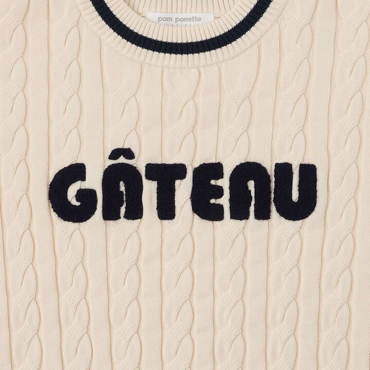 Sagara Logo Cable Knitwear[Available in 130cm],Sax blue, medium image number 2