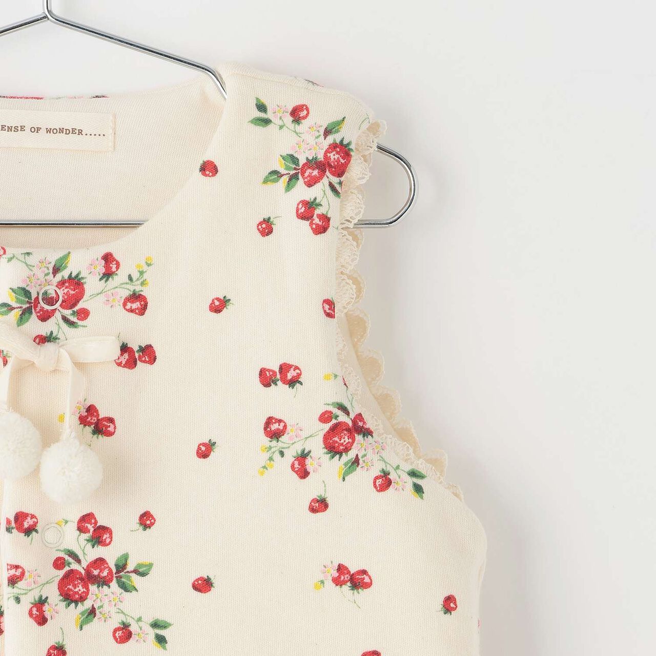 Wild Strawberry Organic Vest [Made in Japan],Pearl white, large image number 3