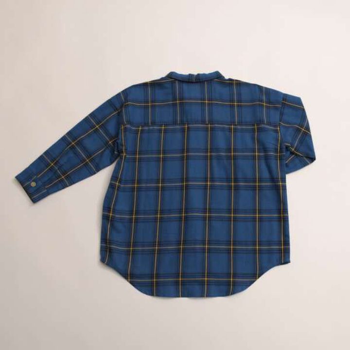 Drop Shoulder Pattern Long-Sleeve Shirt,Navy, medium image number 3