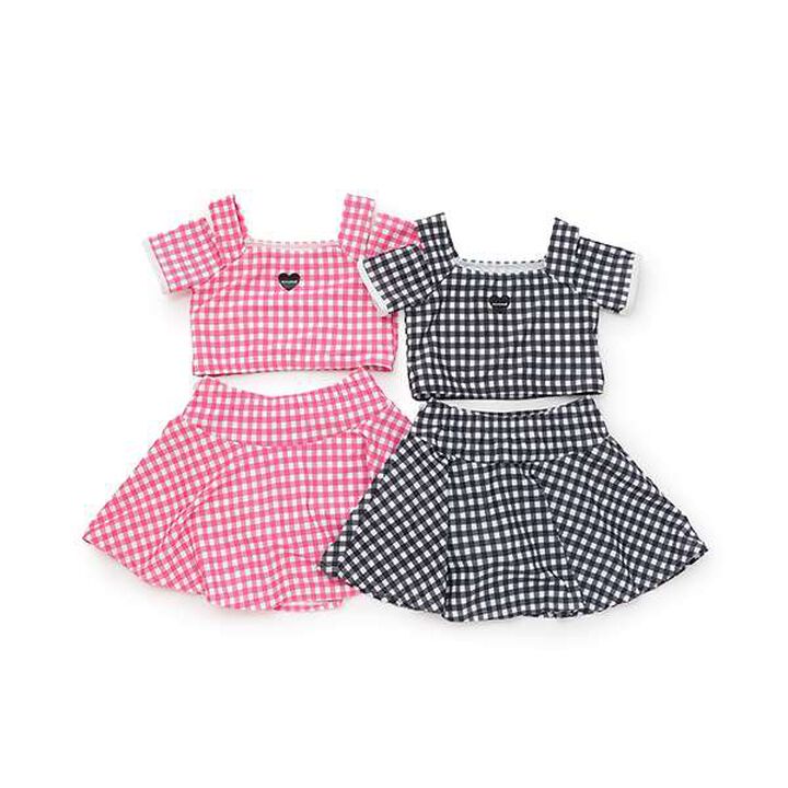 [UV Protection/SWIM] Off-Shoulder Top with Flare Skirt Pants,Black, medium image number 14