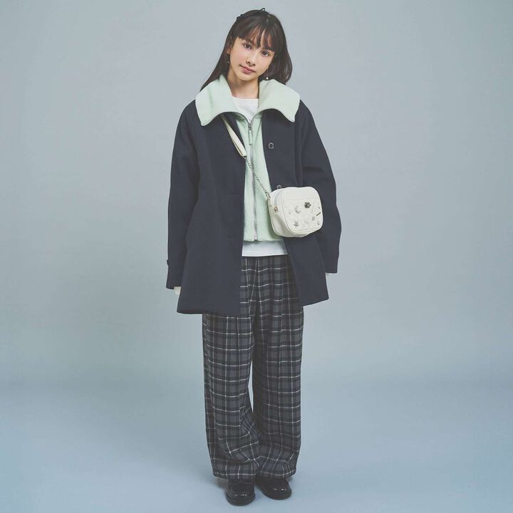 Quilted Motif Mini Shoulder Bag,Off white, medium image number 12