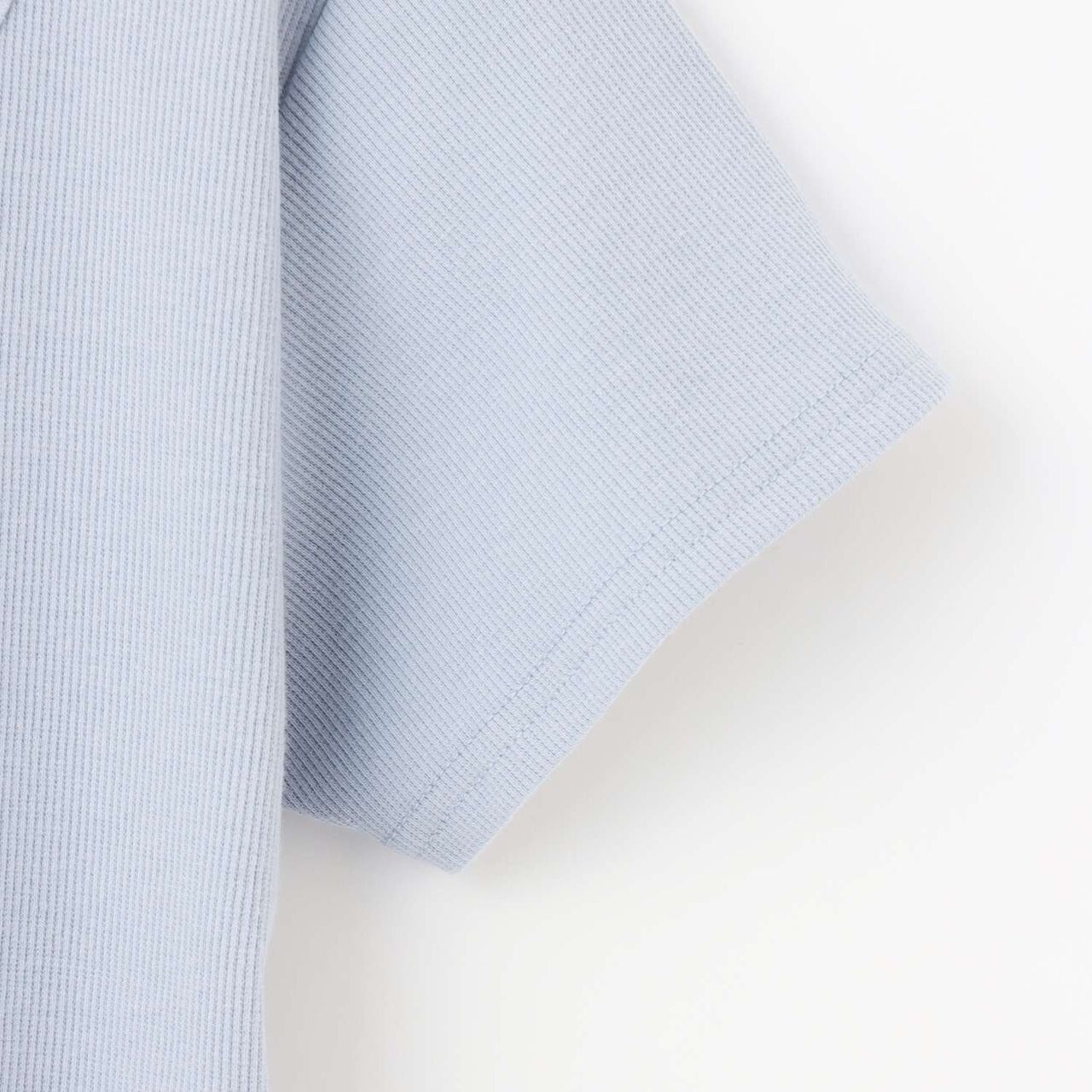 Lace-Up Ribbed Short-Sleeve T-Shirt,Top gray, large image number 15