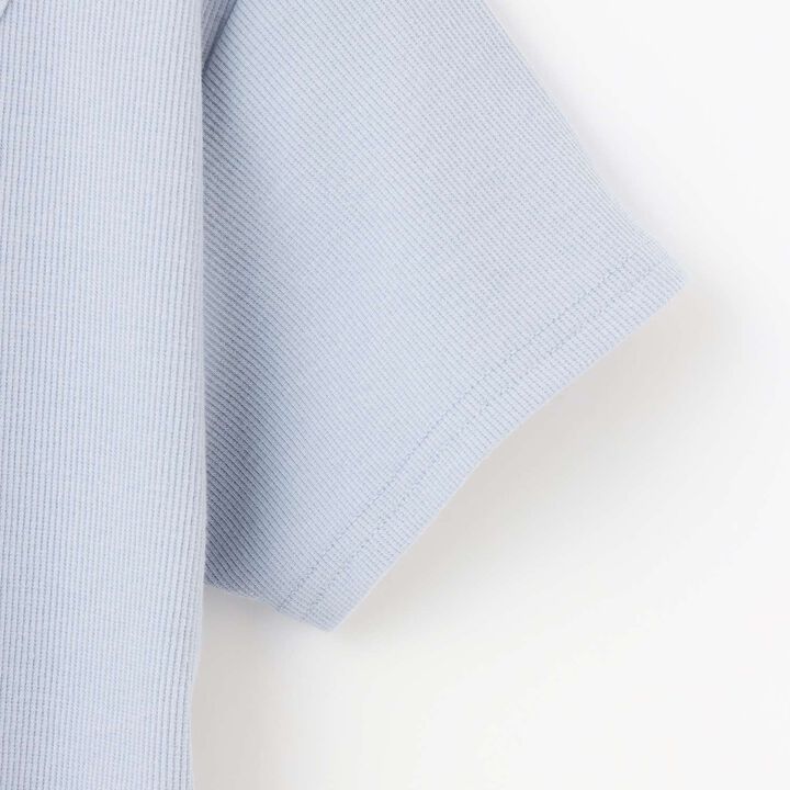 Lace-Up Ribbed Short-Sleeve T-Shirt,Top gray, medium image number 15