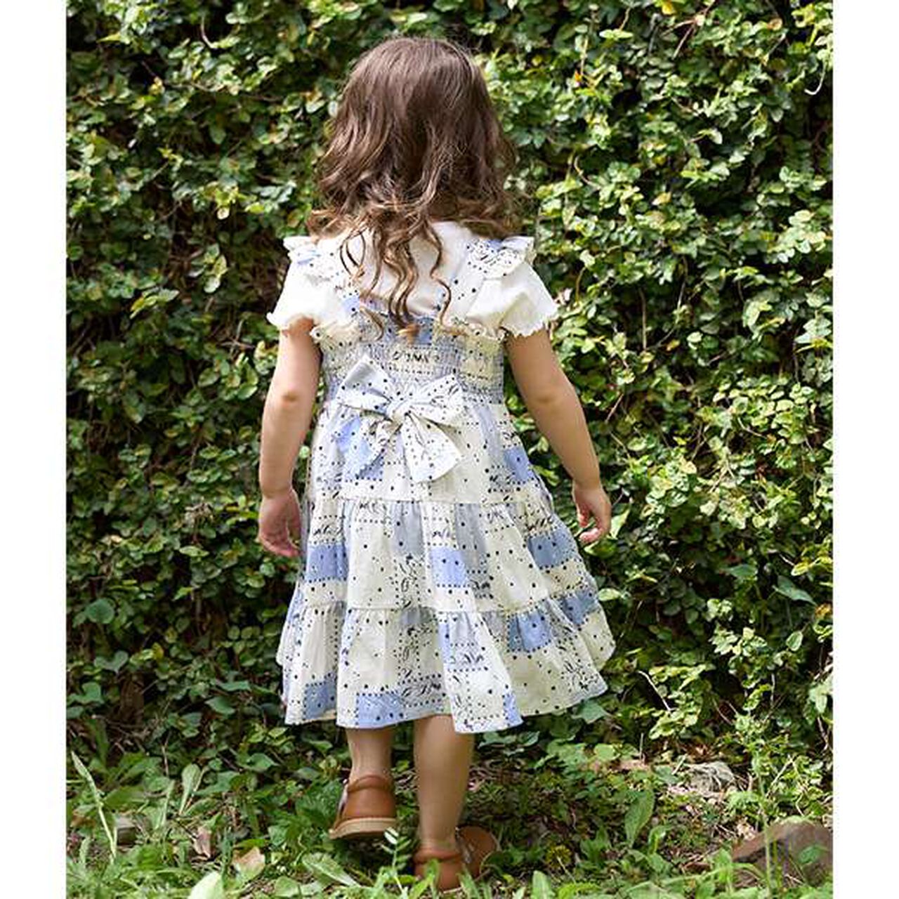 [Link] All-Over Pattern Shirred One-Piece Dress (Kids Size),Light beige, large image number 1