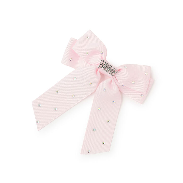 Sparkling Ribbon Hair Clip,Light pink, medium image number 0