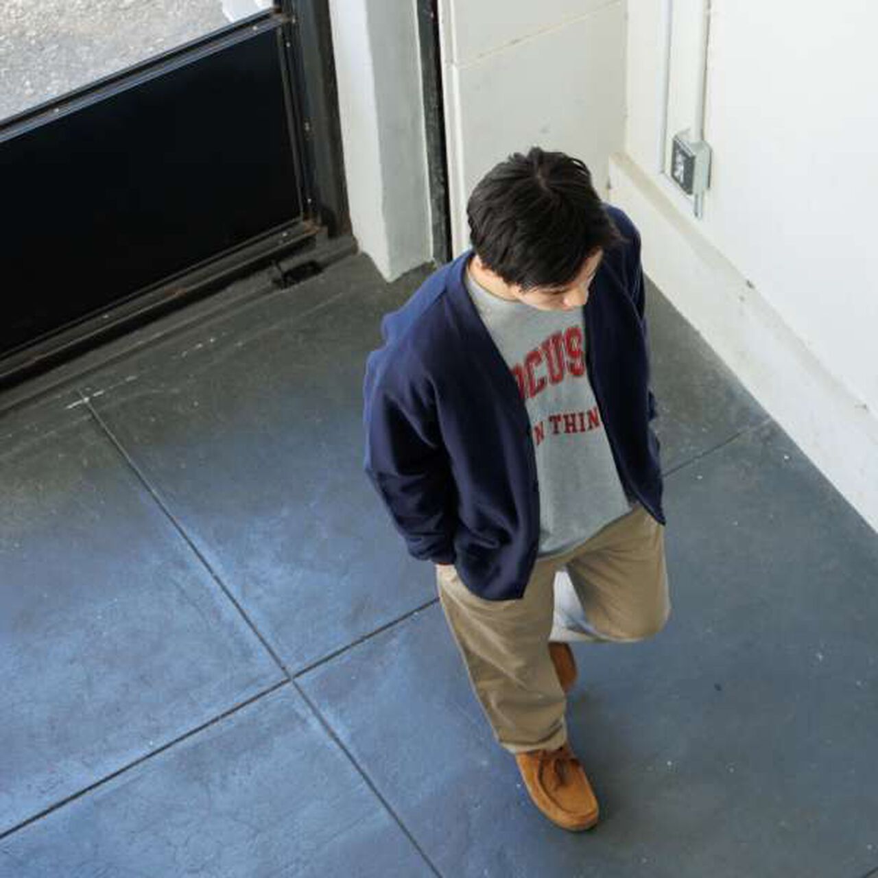 Quick-Dry & Pilling-Resistant Fleece Simple Cardigan,Top gray, large image number 4