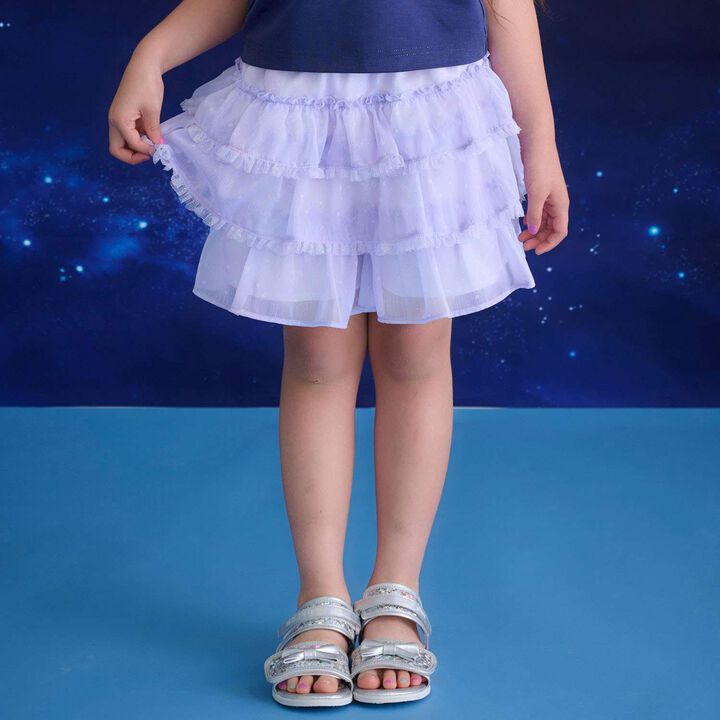 Zodiac Pattern Tiered Culotte Skirt,, medium