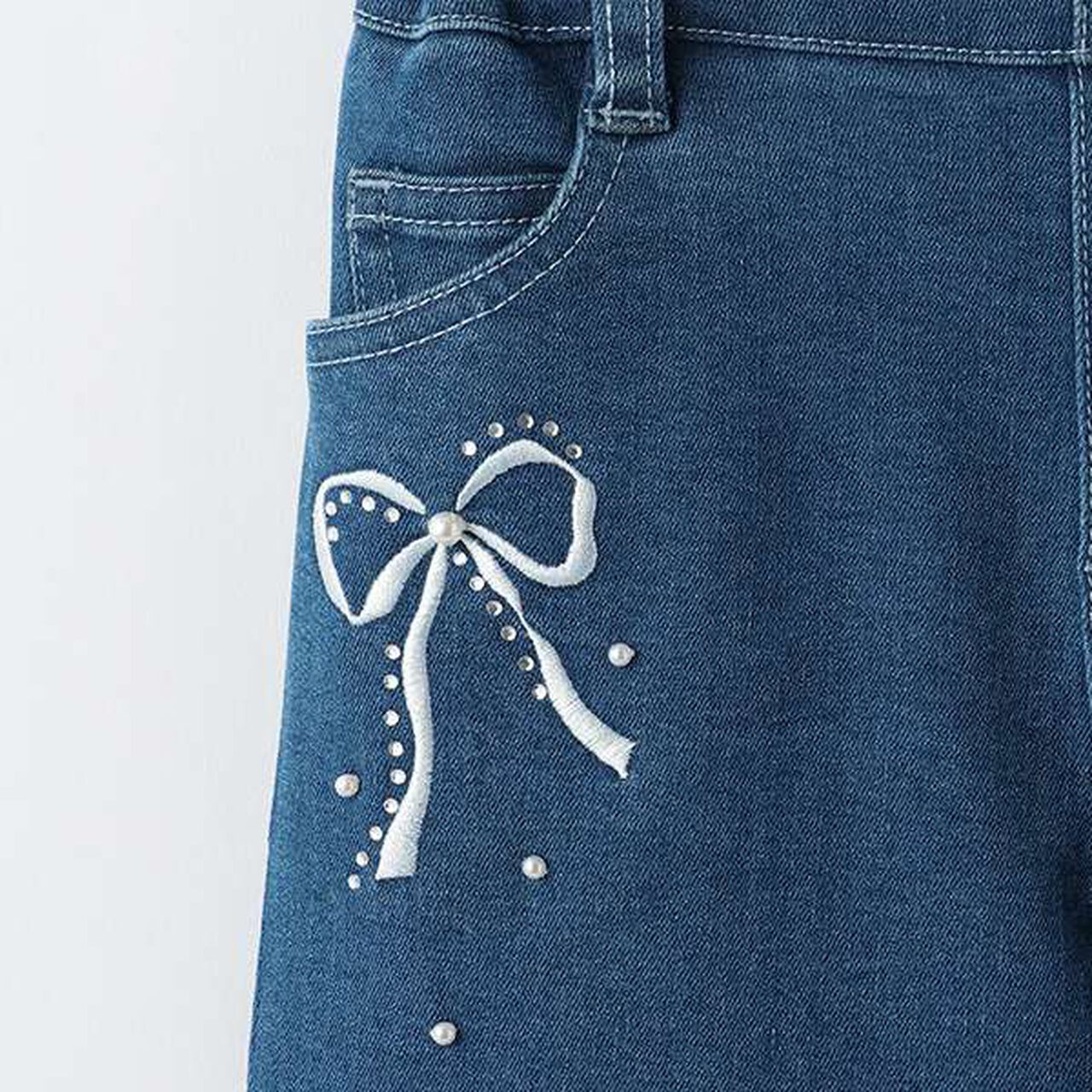Stretch Denim Long Pants,Blue, large image number 4
