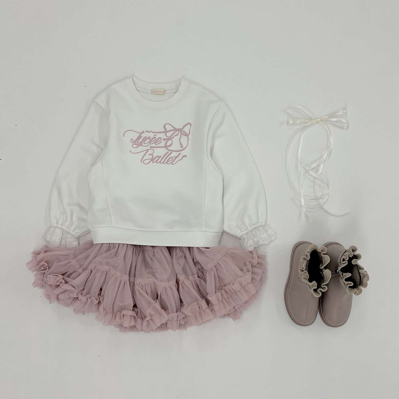 [Lycee Mine Ballet Series] Cuff Lace Sweatshirt,Cream, large image number 15