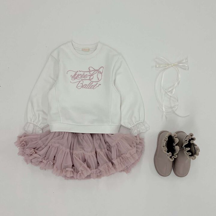 [Lycee Mine Ballet Series] Cuff Lace Sweatshirt,Cream, medium image number 15