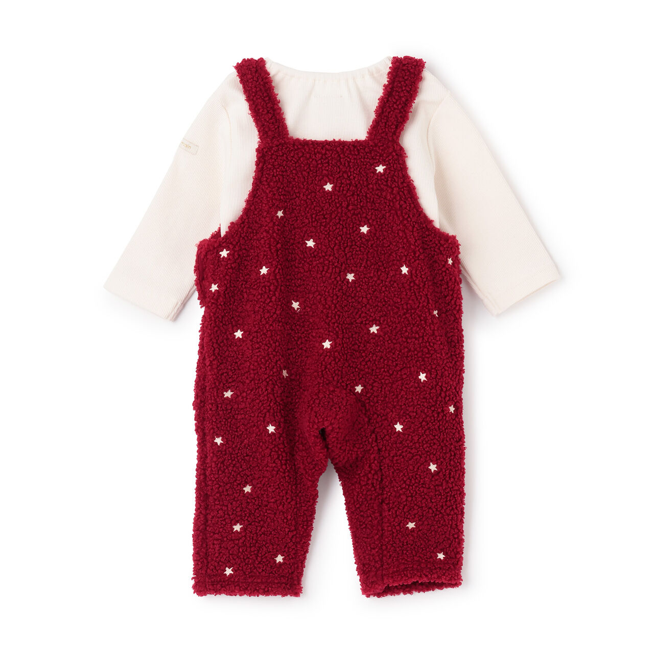 Star Embroidery Overalls Coverall,Ivory, large image number 7