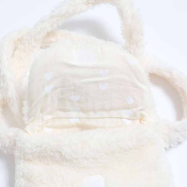 KP Deco Shaggy Fleece Small Shoulder Bag with Ears (Free),Off white, medium image number 1