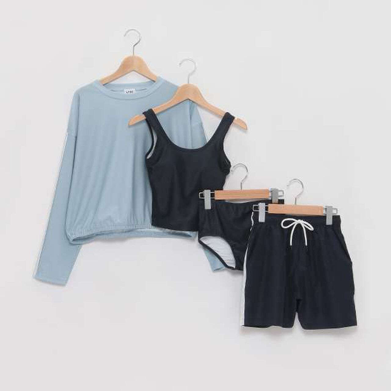 [Web Exclusive] Swimwear 4-Piece Set [SWIM],Black, large image number 12