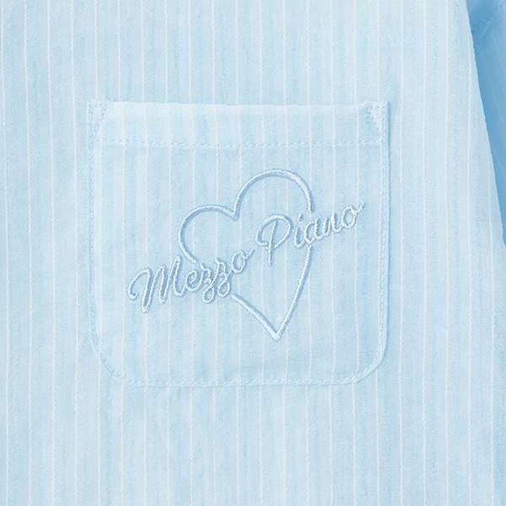 Sleeve Ribbon Shirt & Shoulder Opening Short Sleeve T-Shirt Set,Light green, medium image number 18