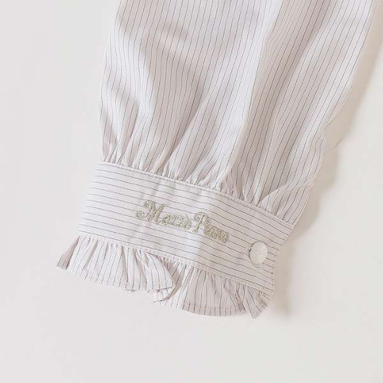 Stand Frill Blouse,Gray, large image number 6