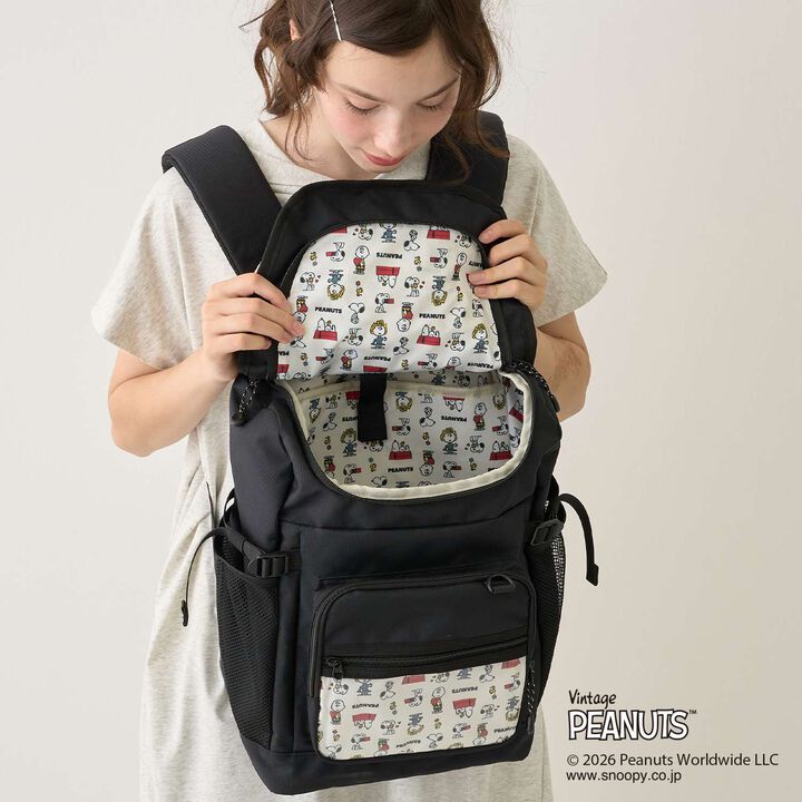 [PEANUTS] Bucket-Style Backpack (Approx. 24.5L),Black, medium image number 1