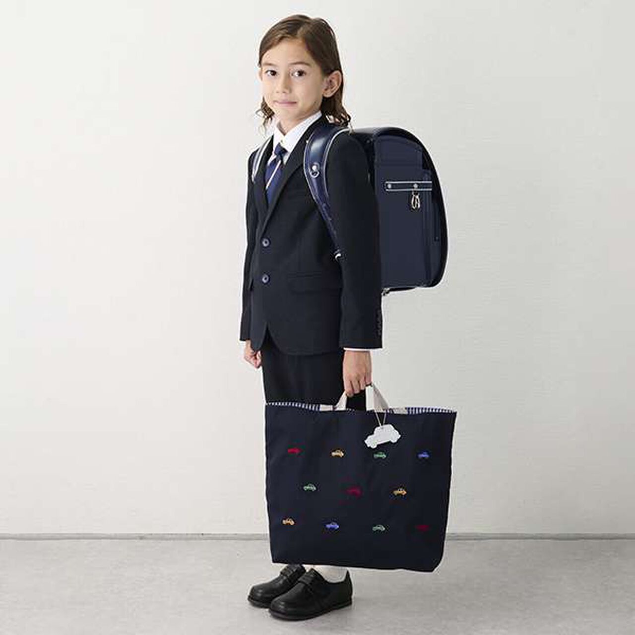 [Web Exclusive] Checkered Pattern School Backpack,Black, large image number 8