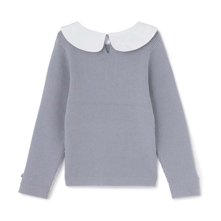 [Machine Washable] Ribbed Knit with Collar,Striped, medium image number 18