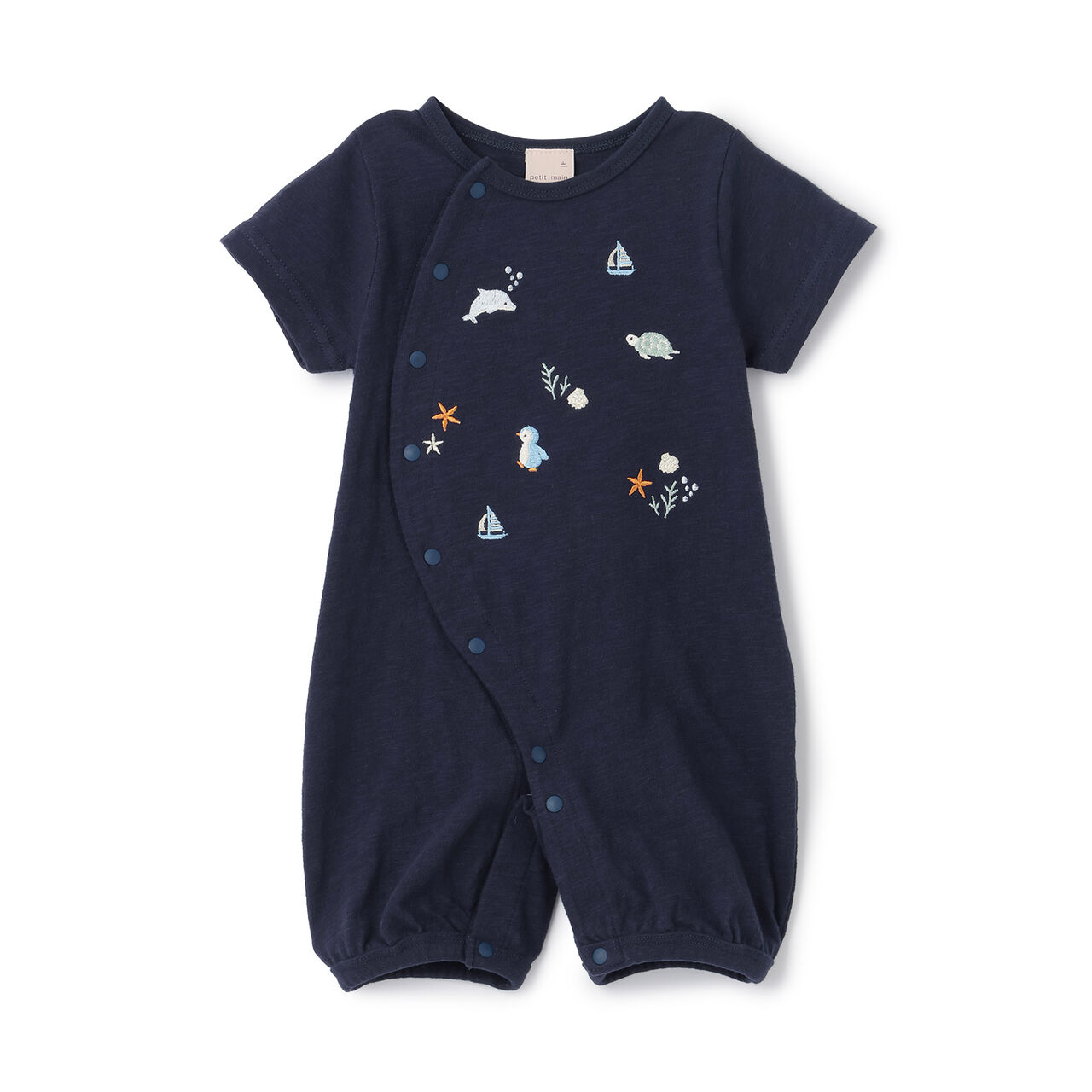 2WAY Embroidered Sea Creatures Romper,Pearl white, large image number 2
