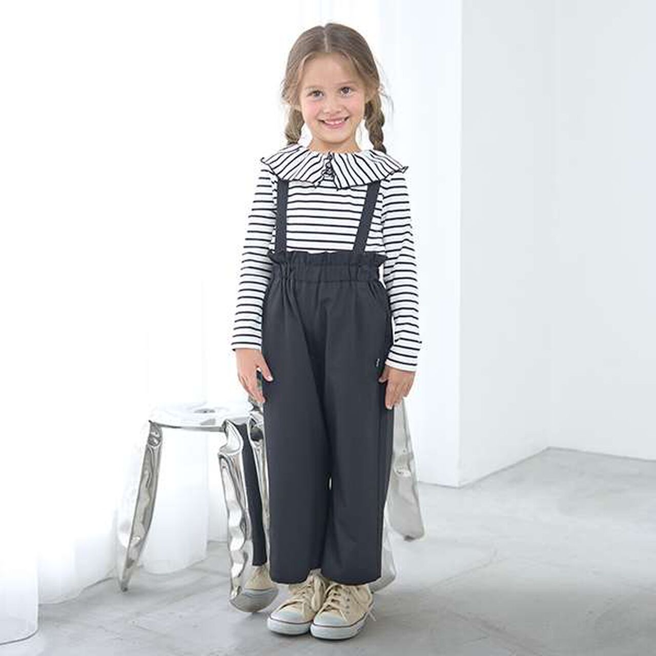 Front and Back Both OK! Collared Long-Sleeve T-Shirt,Pink, large image number 7