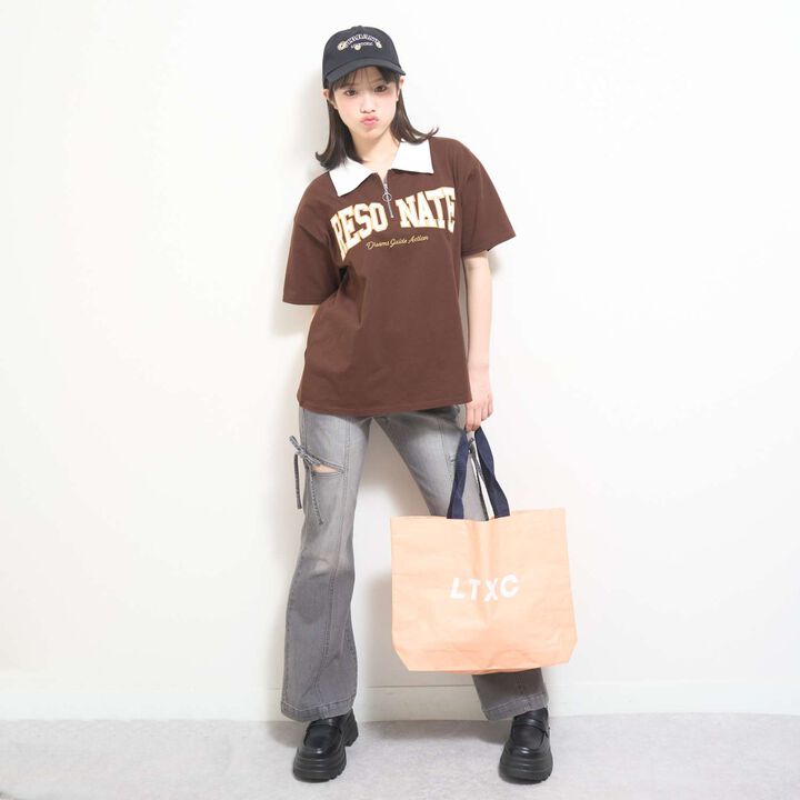 [LTXC] [GOOD PRICE] Bi-Color Eco Tote,Orange, medium image number 4