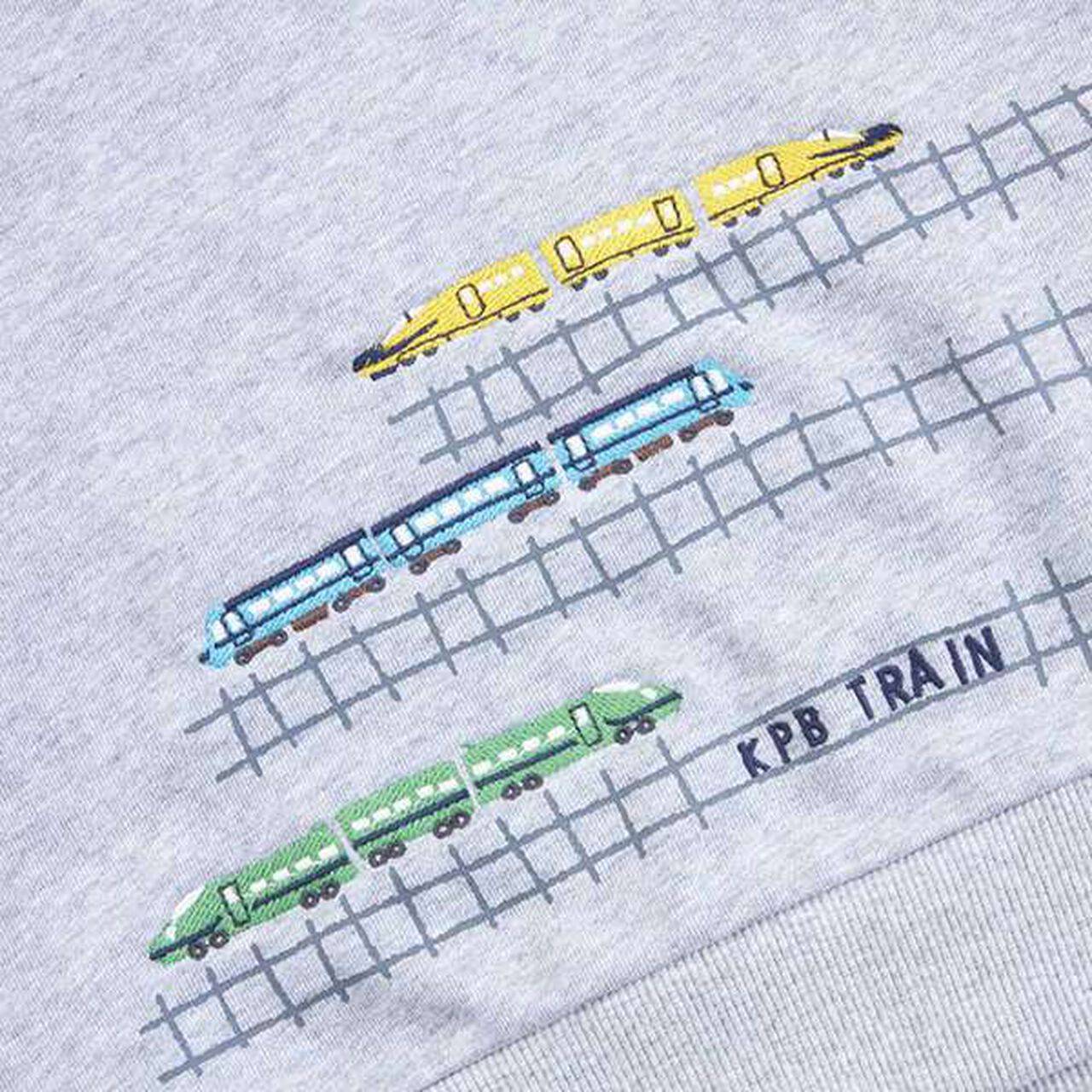 KPBOY Train Embroidery Mini Fleece Set (80-120),Blue, large image number 3