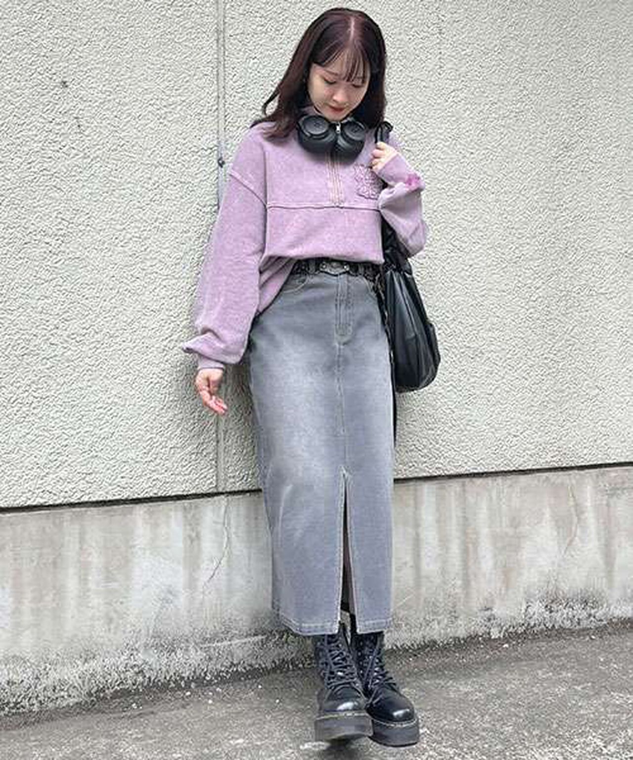 Half ZIP Pullover,Purple, large image number 6