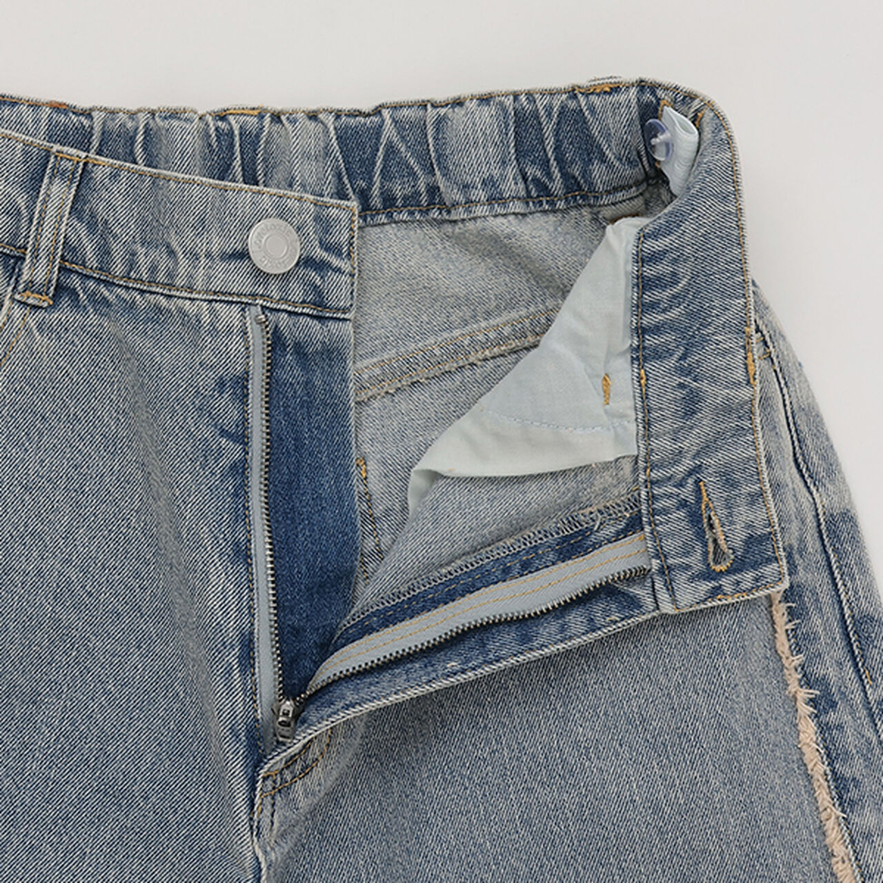 Fringe Denim Pants,Navy, large image number 13