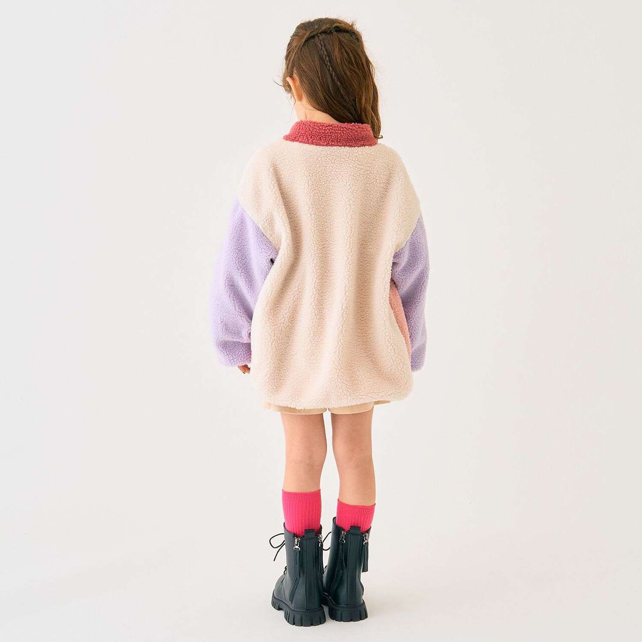 Reversible Color-Blocked Boa Outerwear,Black, large image number 27