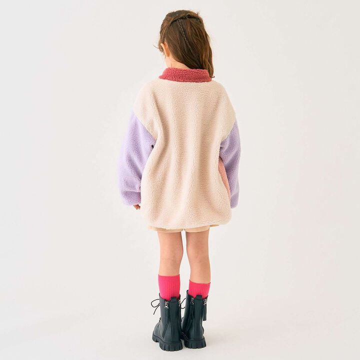 Reversible Color-Blocked Boa Outerwear,Black, medium image number 27